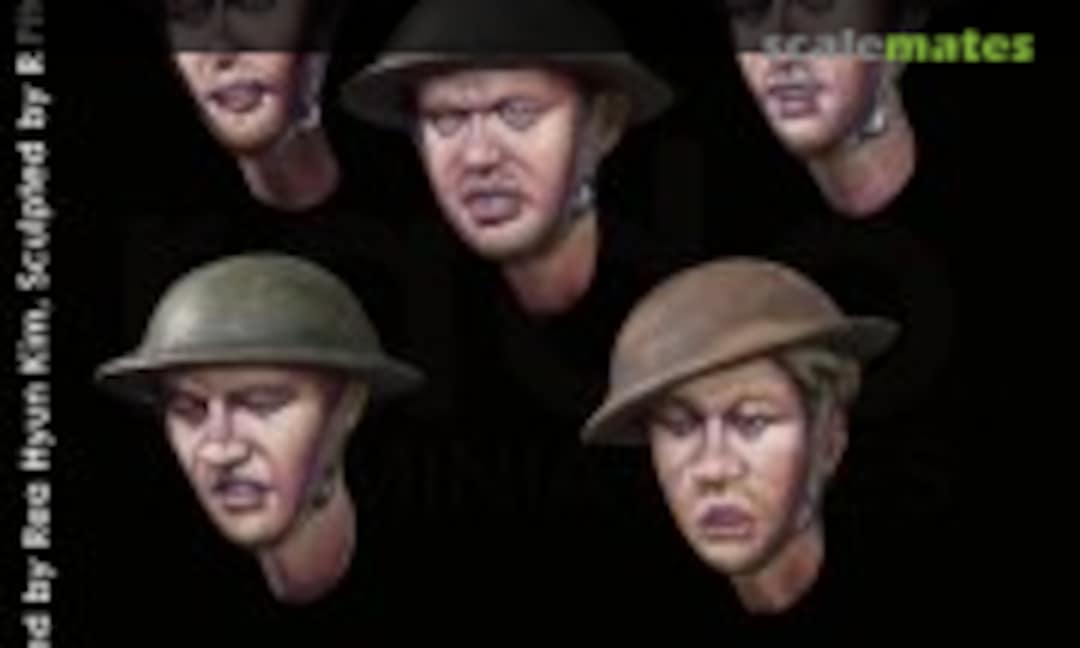 1:35 Heads wearing British Brodie helmet (Rado Miniatures 35H05) 35H05