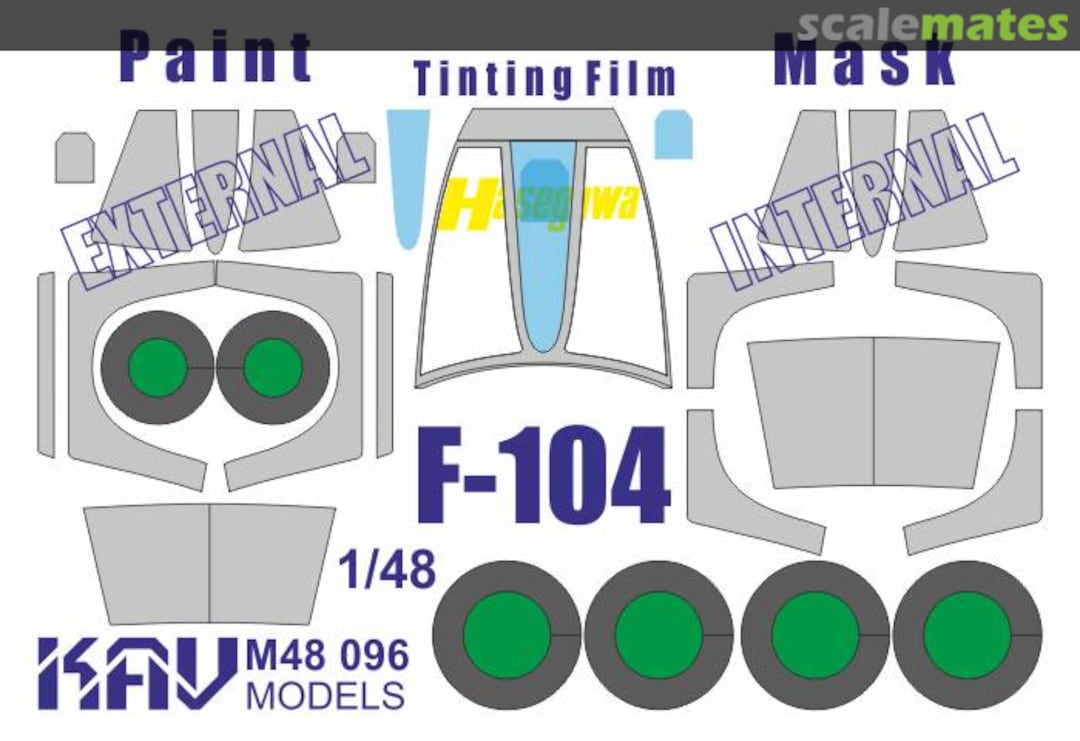 Boxart F-104 double-sided paint mask & Tinting film KAV M48 096 KAV models Boxart F-104 double-sided paint mask & Tinting film KAV M48 096 KAV models