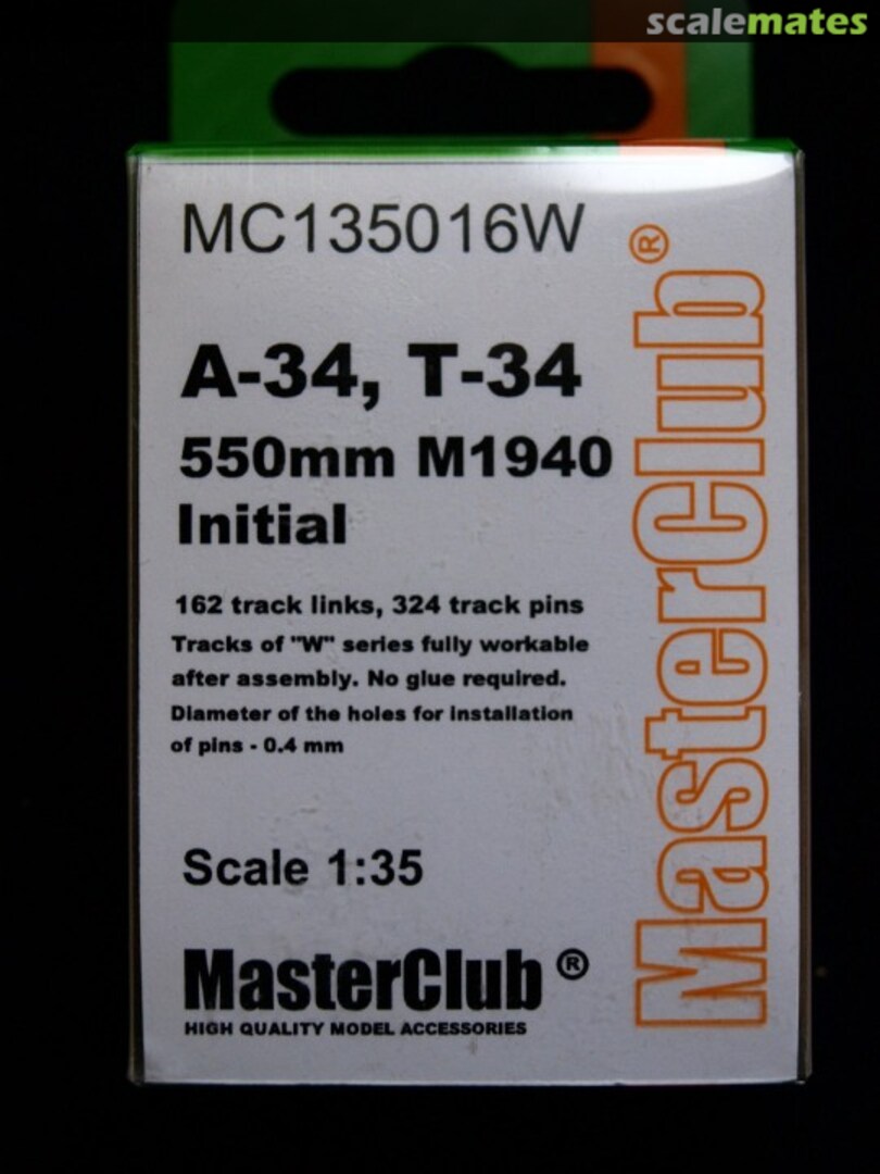 Boxart T-34 550mm M1940 Initial, workable MC135016W MasterClub