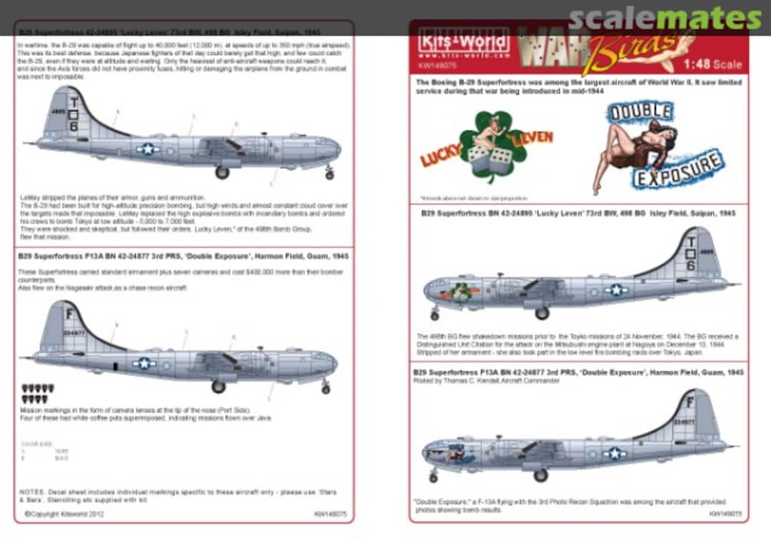 Boxart B-29A/F-13A Superfortress KW148075 Kits-World Boxart B-29A/F-13A Superfortress KW148075 Kits-World