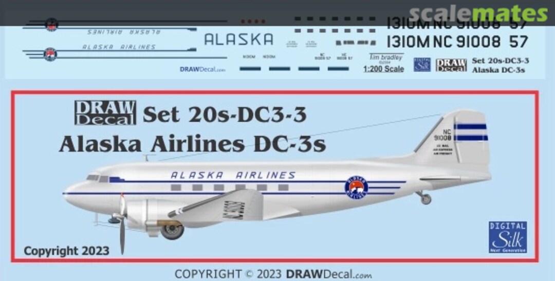Boxart Alaska Airlines DC-3s 20-DC3-3 Draw Decal Boxart Alaska Airlines DC-3s 20-DC3-3 Draw Decal