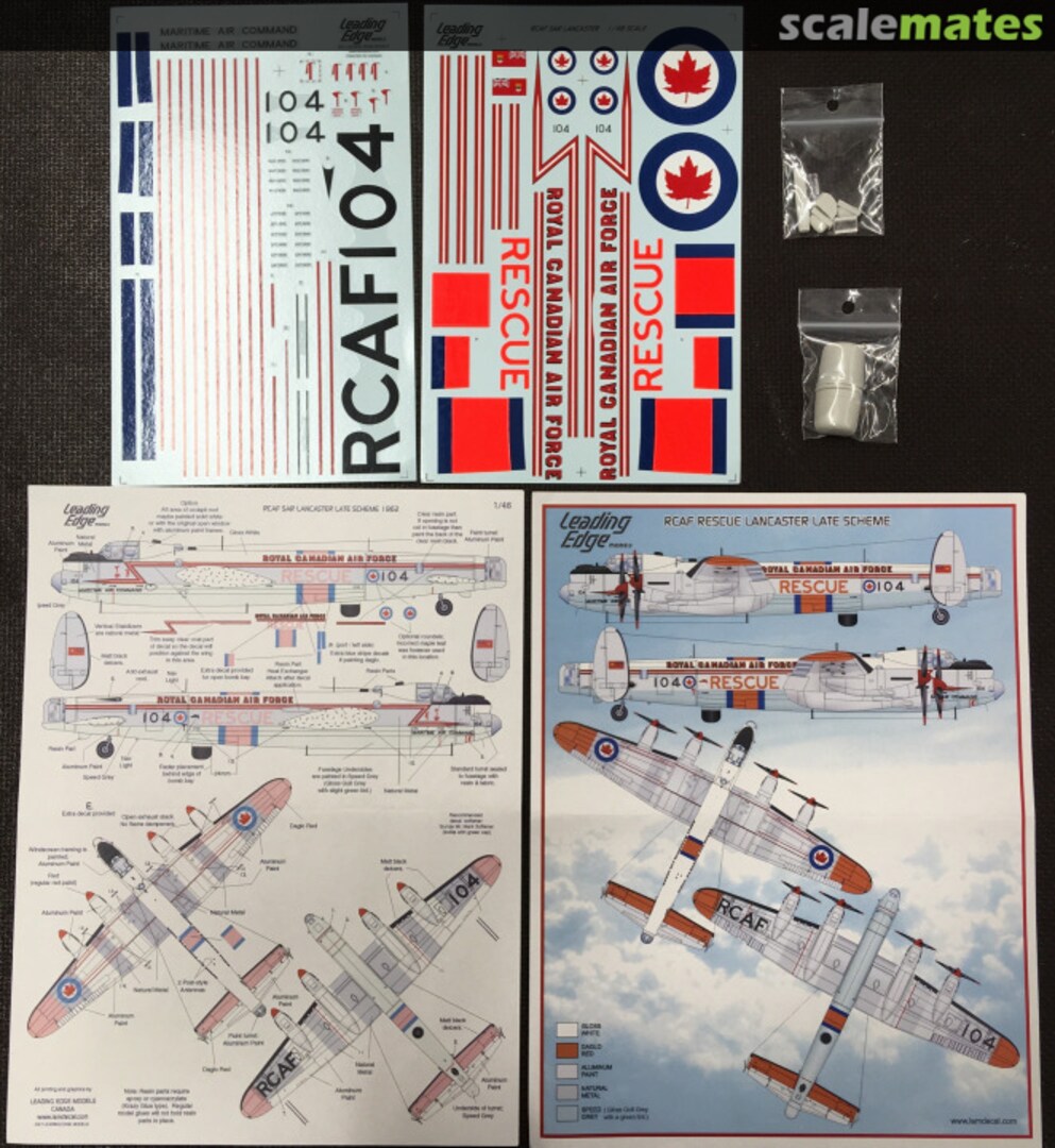 Contents RCAF Rescue Lancaster Late Scheme 1962 48.12 Leading Edge