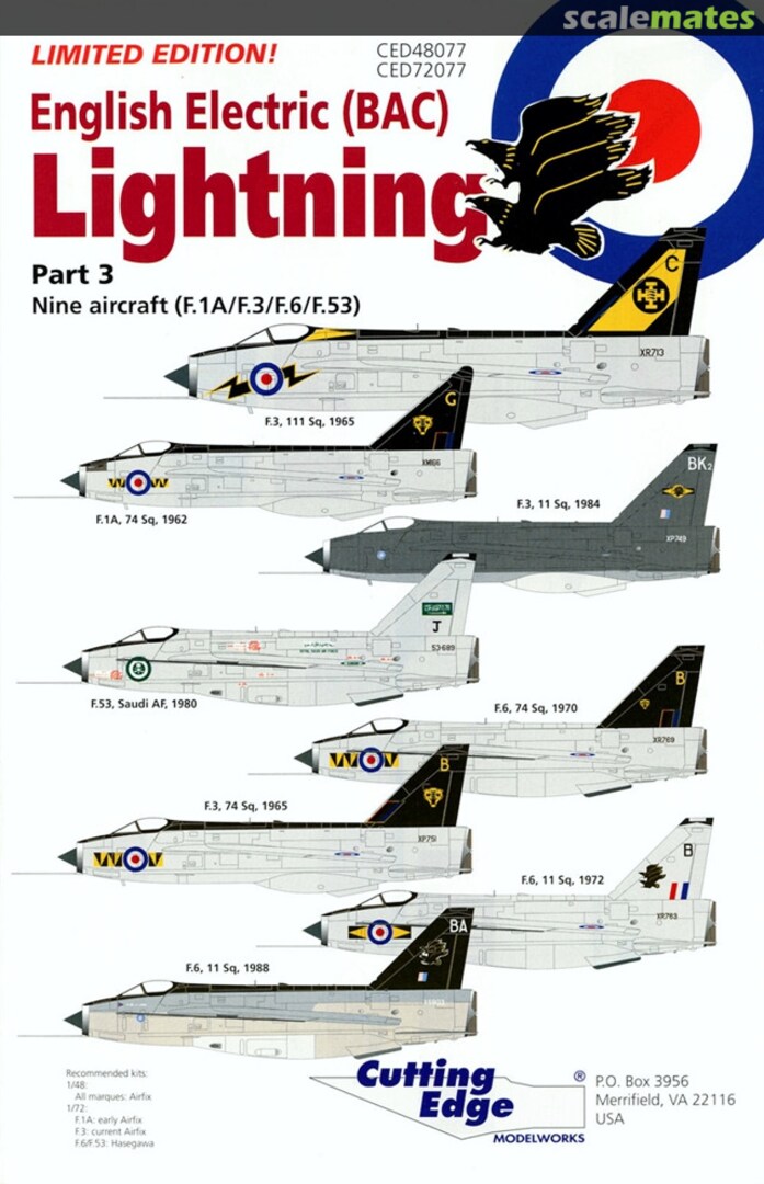 Boxart English Electric (BAC) Lightning CED48077 Cutting Edge Modelworks Boxart English Electric (BAC) Lightning CED48077 Cutting Edge Modelworks