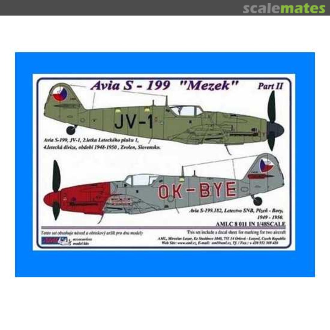 Boxart Avia S-199 Mezek Part II AMLC8011 AML Boxart Avia S-199 Mezek Part II AMLC8011 AML