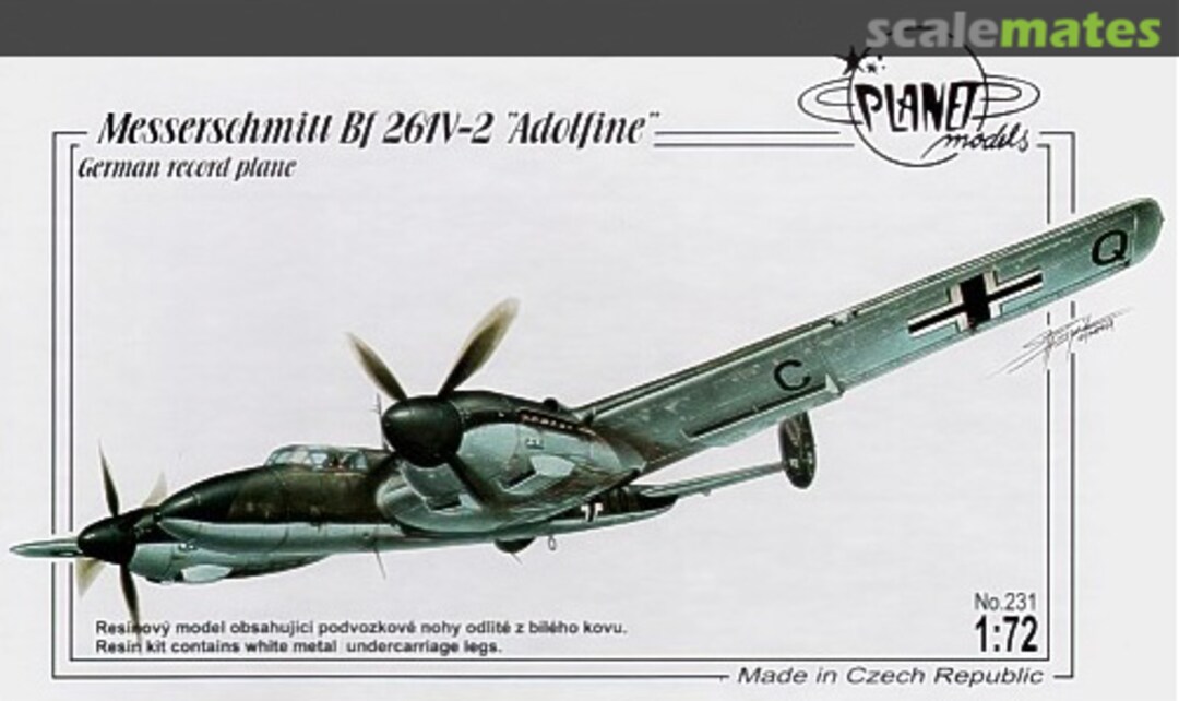 Boxart Messerschmitt Bf 261V-2 "Adolfine" PLT231 Planet Models