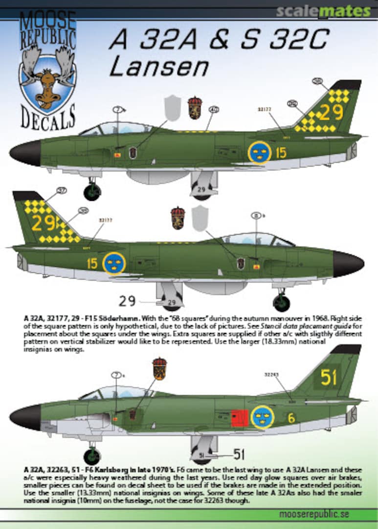 Boxart A 32A & S 32C Lansen 72001 Moose Republic Decals Boxart A 32A & S 32C Lansen 72001 Moose Republic Decals