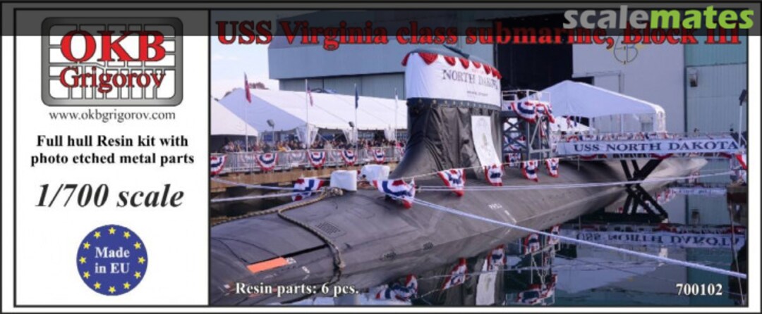 Boxart USS Virginia class submarine, Block III 700102 OKB Grigorov Boxart USS Virginia class submarine, Block III 700102 OKB Grigorov
