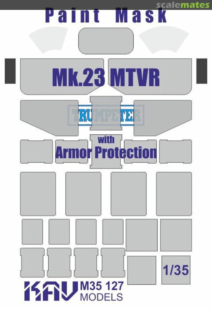 Boxart MTVR Mk.23 with Armor Protection paint masks KAV M35 127 KAV models Boxart MTVR Mk.23 with Armor Protection paint masks KAV M35 127 KAV models