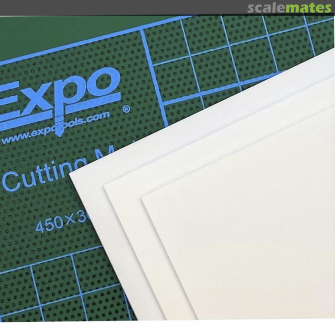 Boxart Pk.3 Sheets 0.25mm (10 Thou) White 56010 Expo Drills & Tools
