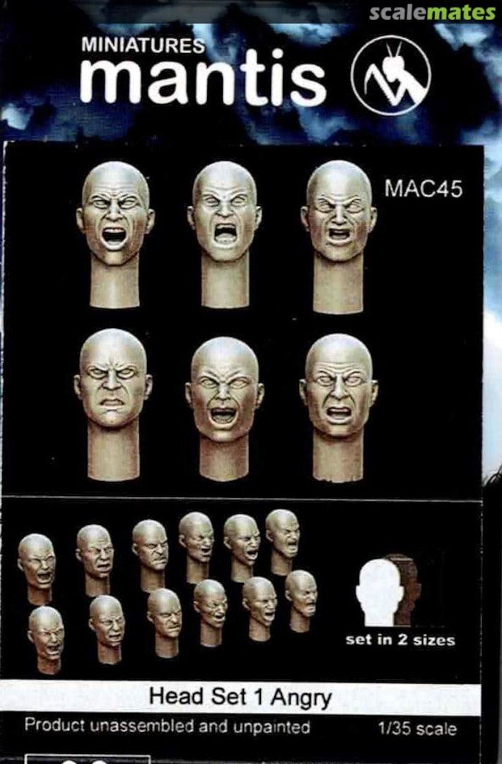 Boxart Head Set 1 Angry MAC45 Mantis Miniatures Boxart Head Set 1 Angry MAC45 Mantis Miniatures