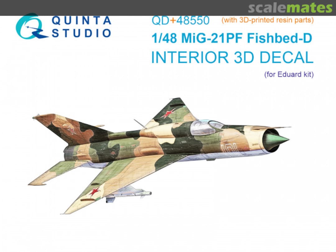 Boxart MiG-21PF Fishbed D interior 3D decals (with 3D-printed resin parts) QD+48550 Quinta Studio Boxart MiG-21PF Fishbed D interior 3D decals (with 3D-printed resin parts) QD+48550 Quinta Studio