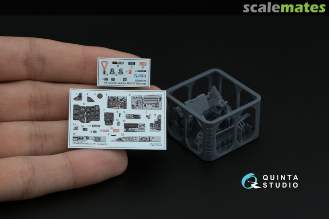 Contents MiG-21PF Fishbed D interior 3D decals (with 3D-printed resin parts) QD+48550 Quinta Studio Contents MiG-21PF Fishbed D interior 3D decals (with 3D-printed resin parts) QD+48550 Quinta Studio