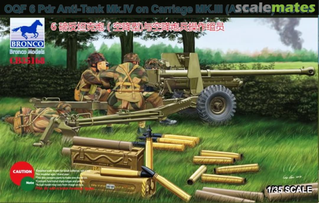 Boxart OQF 6 Pdr Anti-Tank Mk.IV on Carriage Mk.III (Airborne) CB35168 Bronco Boxart OQF 6 Pdr Anti-Tank Mk.IV on Carriage Mk.III (Airborne) CB35168 Bronco