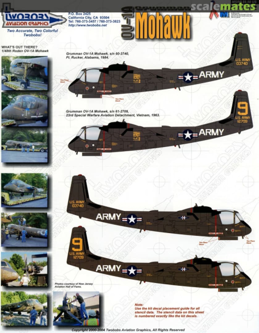 Boxart OV-1A Grumman Mohawk 48-082 TwoBobs Aviation Graphics Boxart OV-1A Grumman Mohawk 48-082 TwoBobs Aviation Graphics