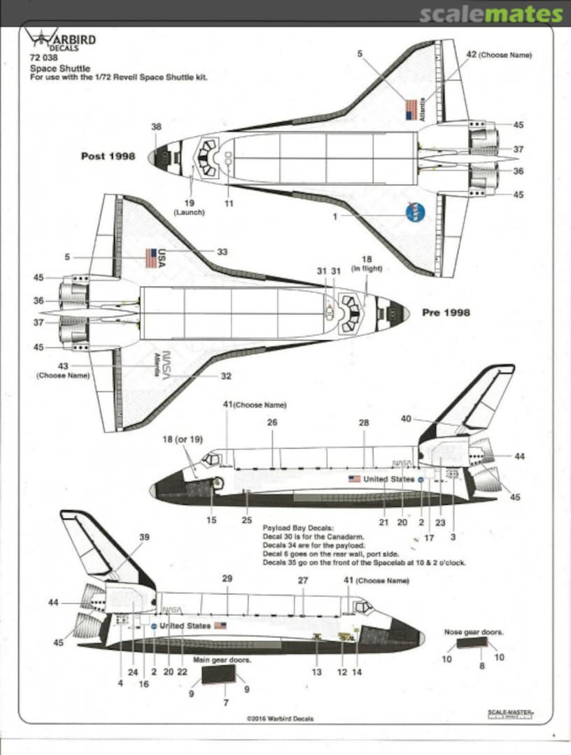 Boxart Space Shuttle 72038 Warbird Decals Boxart Space Shuttle 72038 Warbird Decals