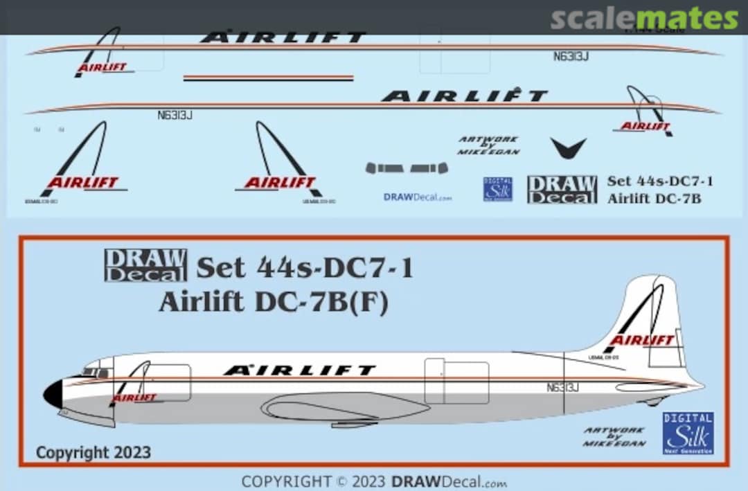 Boxart Airlift DC-7B(F) 44-DC7-1 Draw Decal Boxart Airlift DC-7B(F) 44-DC7-1 Draw Decal