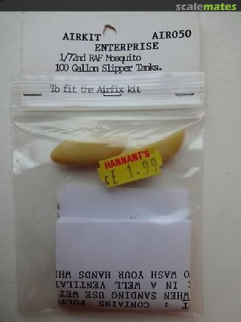 Boxart RAF Mosquito 100 Gallon Slipper Tanks AIR050 Airkit Enterprise Boxart RAF Mosquito 100 Gallon Slipper Tanks AIR050 Airkit Enterprise