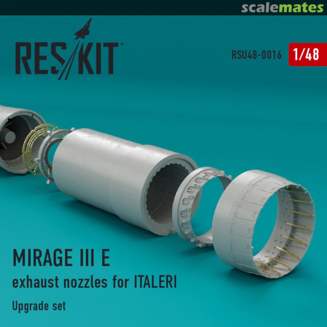 Boxart Mirage III E - exhaust nozzles RSU48-0016 ResKit Boxart Mirage III E - exhaust nozzles RSU48-0016 ResKit