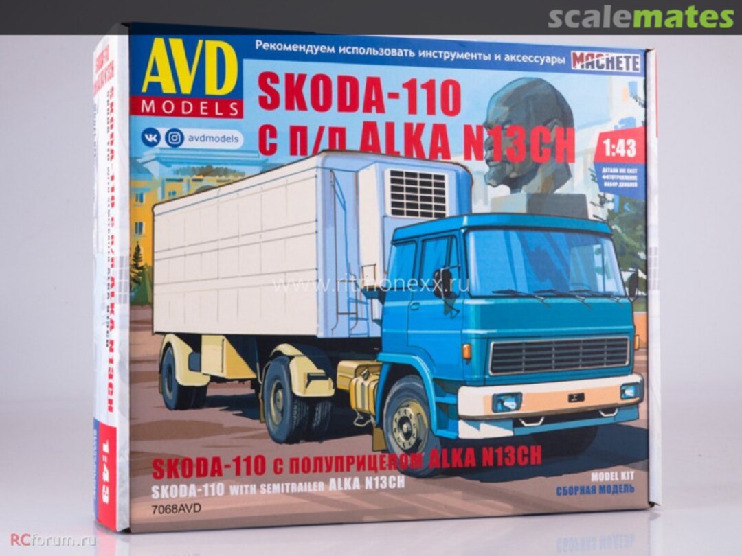 Boxart Skoda-110 with semi trailor ALKA N13CH 7068AVD AVD Models Boxart Skoda-110 with semi trailor ALKA N13CH 7068AVD AVD Models