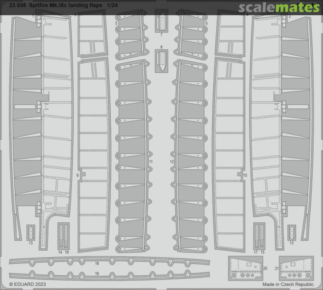 Boxart Spitfire Mk.IXc landing flaps 23038 Eduard Boxart Spitfire Mk.IXc landing flaps 23038 Eduard