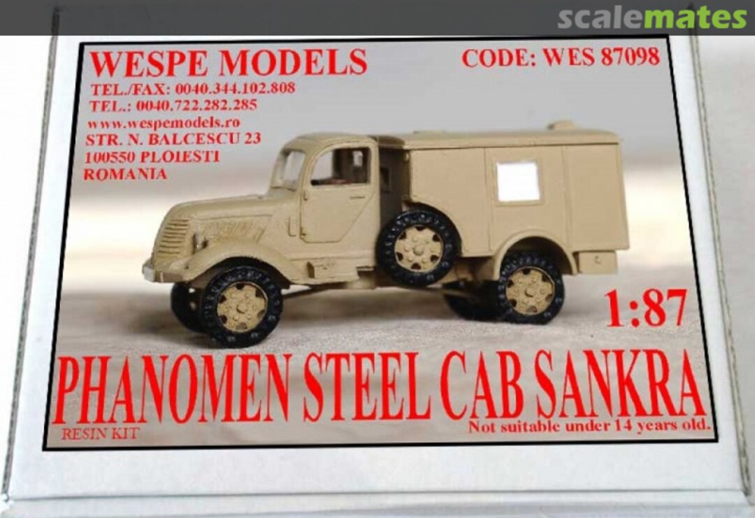 Boxart Phanomen Steel Cab Sankra WES 87098 Wespe Models Boxart Phanomen Steel Cab Sankra WES 87098 Wespe Models