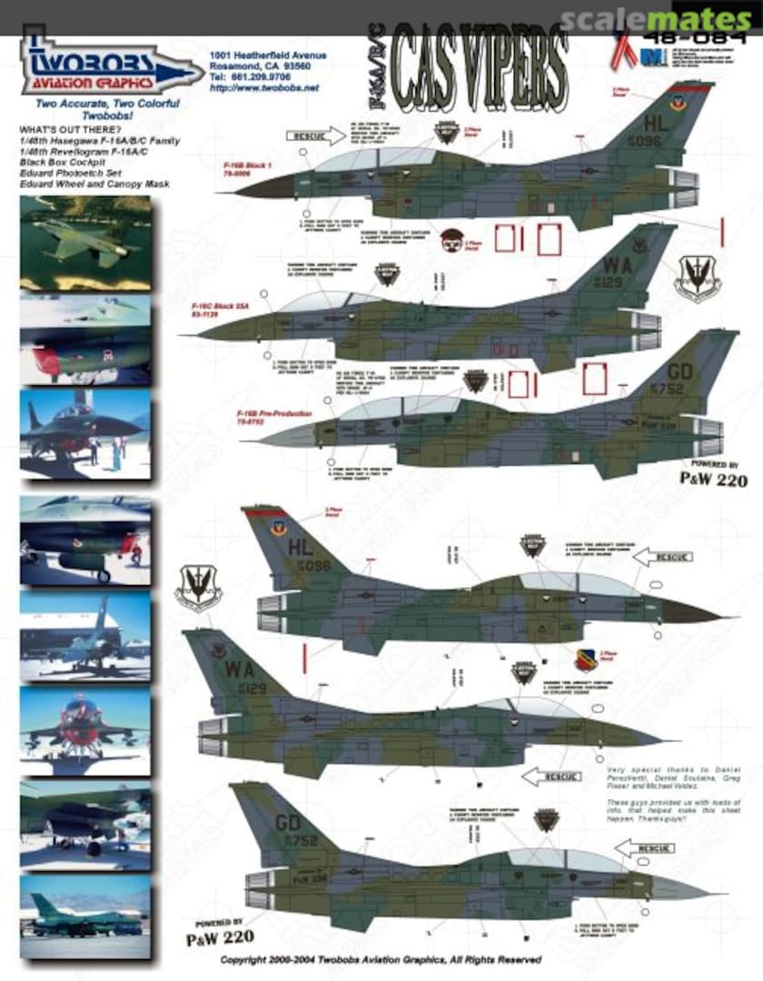 Boxart F-16A/B/C CAS Vipers 48-084 TwoBobs Aviation Graphics Boxart F-16A/B/C CAS Vipers 48-084 TwoBobs Aviation Graphics