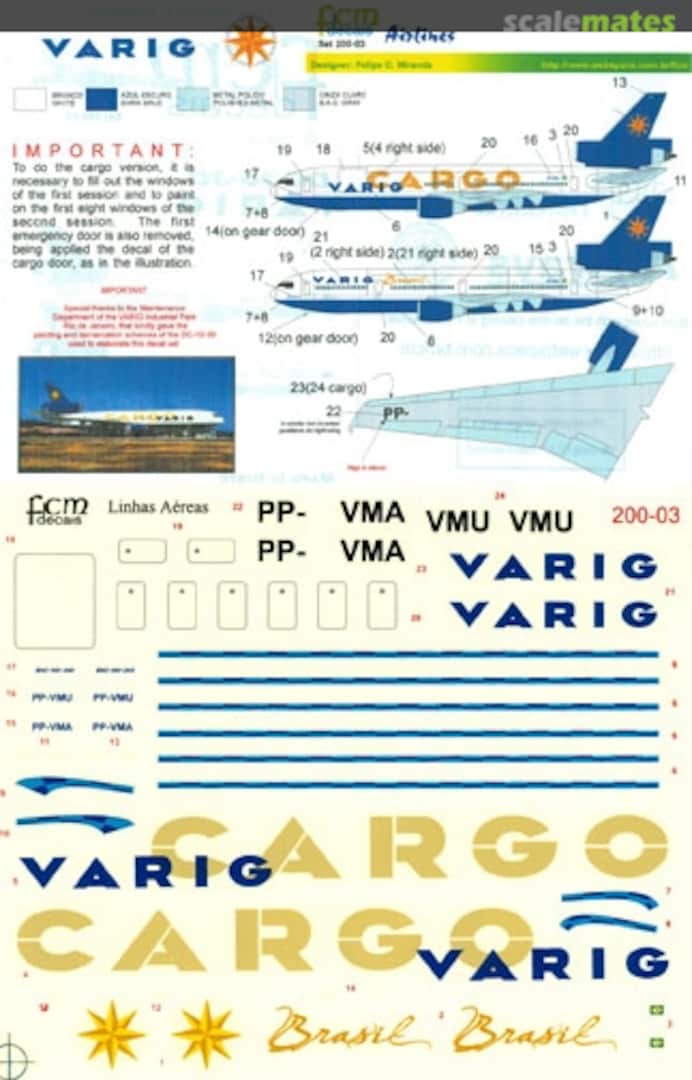 Boxart Airlines: VARIG / VARIG Cargo DC-10-30 200-03 FCM Boxart Airlines: VARIG / VARIG Cargo DC-10-30 200-03 FCM