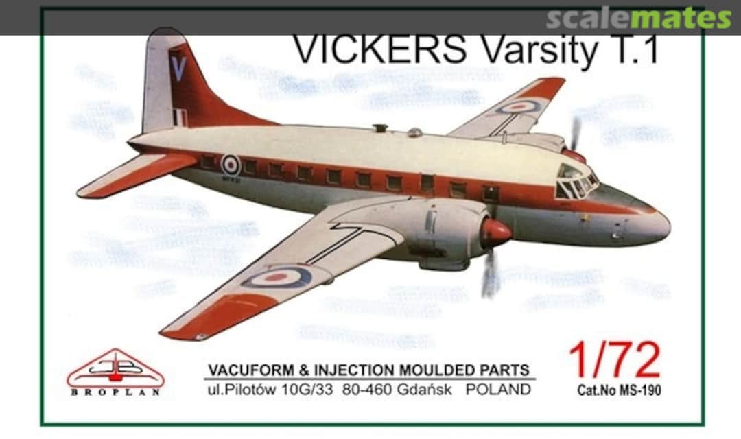 Boxart Vickers Varsity T.1 MS-190 Broplan Boxart Vickers Varsity T.1 MS-190 Broplan