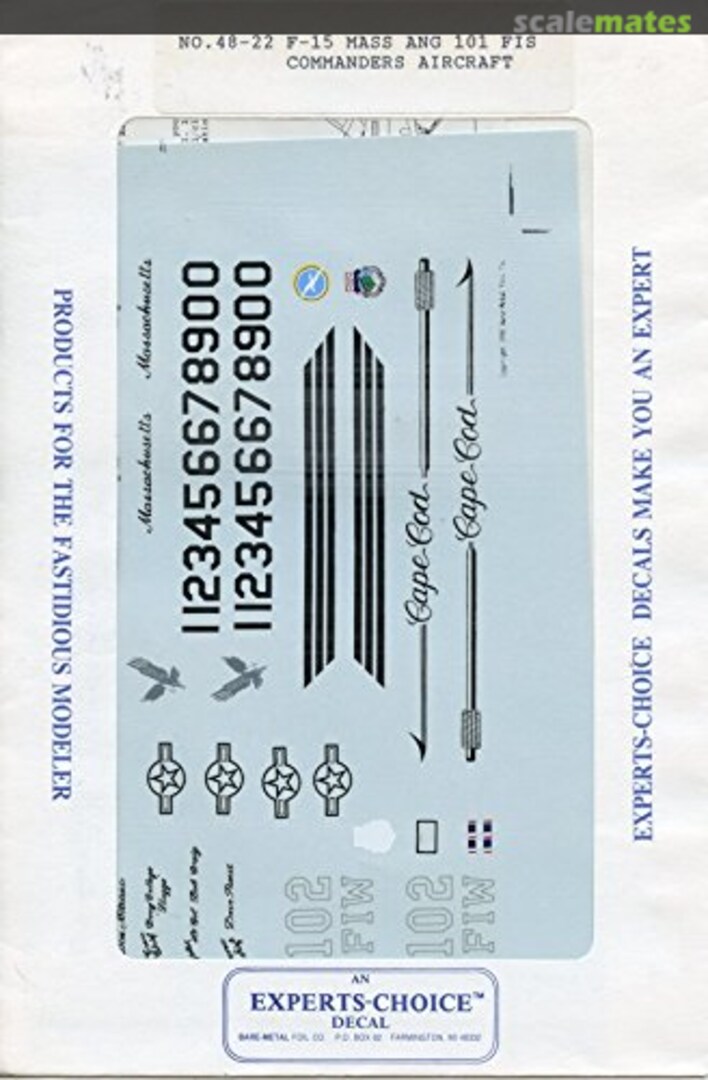 Boxart F-15 Mass ANG 101 FIS 48-22 Experts-Choice Decal Boxart F-15 Mass ANG 101 FIS 48-22 Experts-Choice Decal