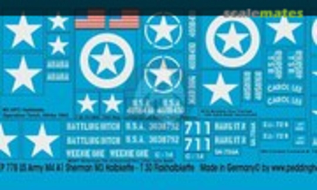 1:35 US Army M4A1 Sherman M3 Halbkette T30 Flakhalbkette (Peddinghaus-Decals EP 778) EP 778