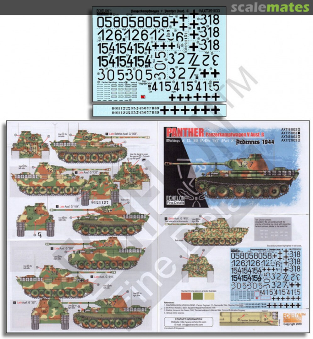 Boxart 12. SS-Pz.Div. Panthers (Pt3) Ardennes 1944 AXT351033 Echelon Fine Details Boxart 12. SS-Pz.Div. Panthers (Pt3) Ardennes 1944 AXT351033 Echelon Fine Details