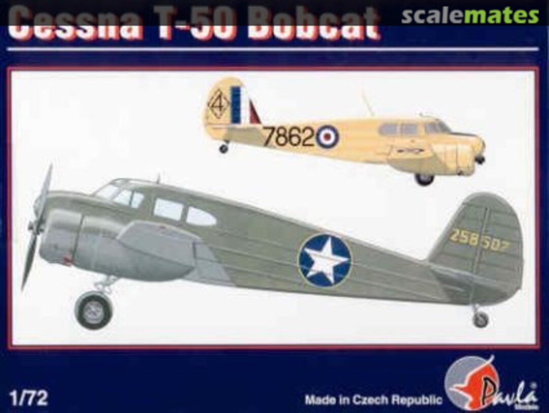 Boxart Cessna T-50 Bobcat 72022 Pavla Models Boxart Cessna T-50 Bobcat 72022 Pavla Models