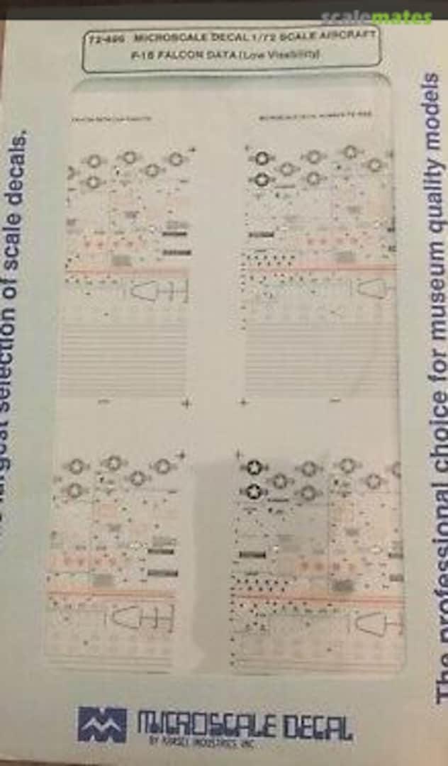 Boxart F-16 Falcon Data (low visibilty) 72-498 Microscale Boxart F-16 Falcon Data (low visibilty) 72-498 Microscale