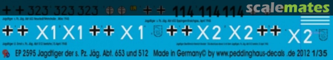 Boxart Jagdtiger der s.Pz. Jäg Abt. 653 und 512 EP 2595 Peddinghaus-Decals Boxart Jagdtiger der s.Pz. Jäg Abt. 653 und 512 EP 2595 Peddinghaus-Decals