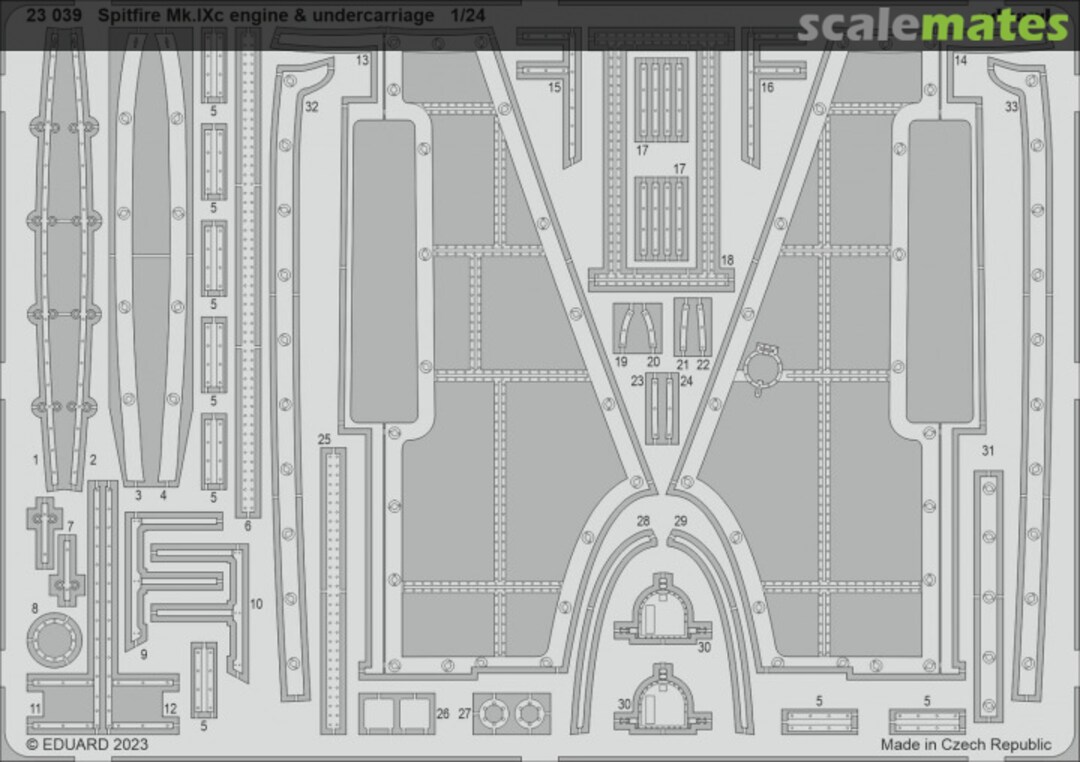 Boxart Spitfire Mk.IXc engine & undercarriage 23039 Eduard Boxart Spitfire Mk.IXc engine & undercarriage 23039 Eduard