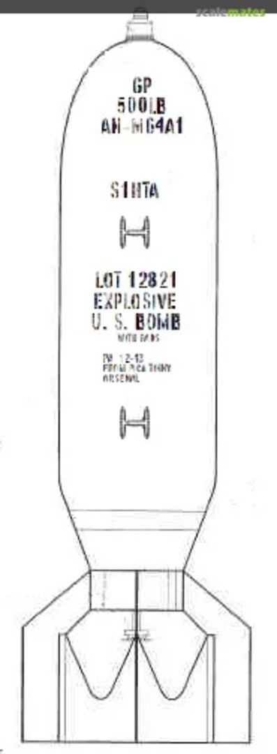Boxart AN-M64A1 500lb GP Bomb U.S. WWII (4x) sfh-02448 Semper Fi Hobbies