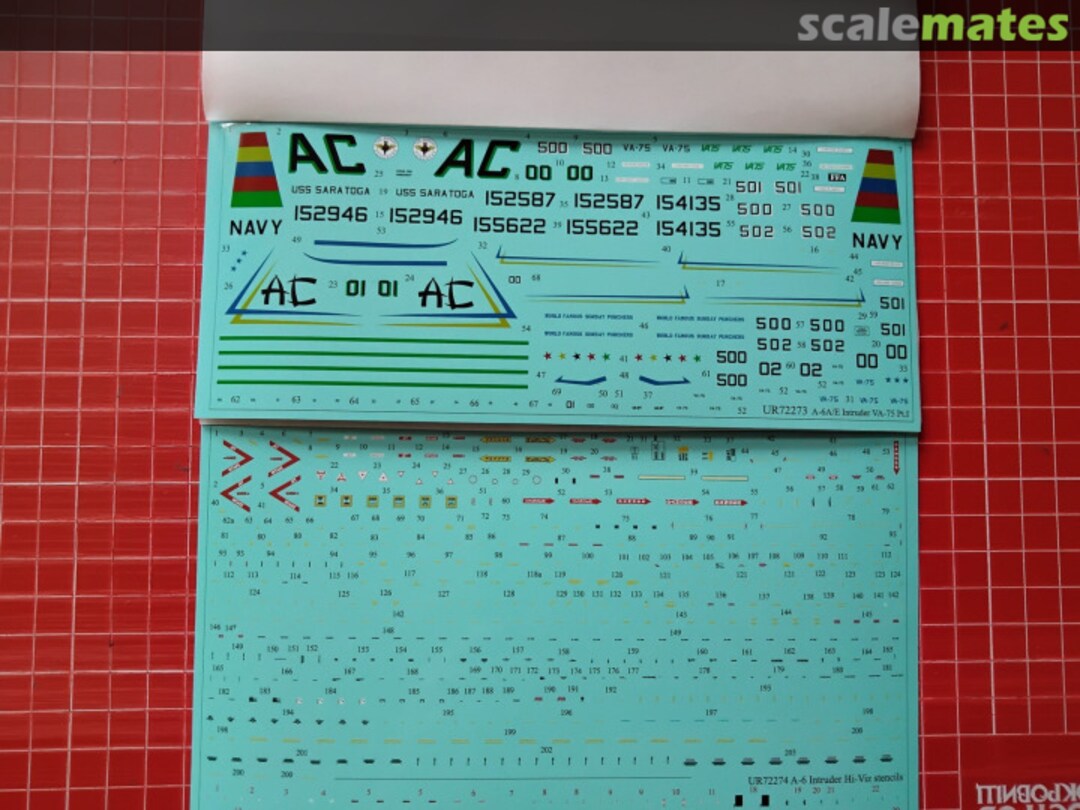 Contents A-6A/E Intruder VA-75 Pt.I with stencils UR72273 UpRise Decal Contents A-6A/E Intruder VA-75 Pt.I with stencils UR72273 UpRise Decal