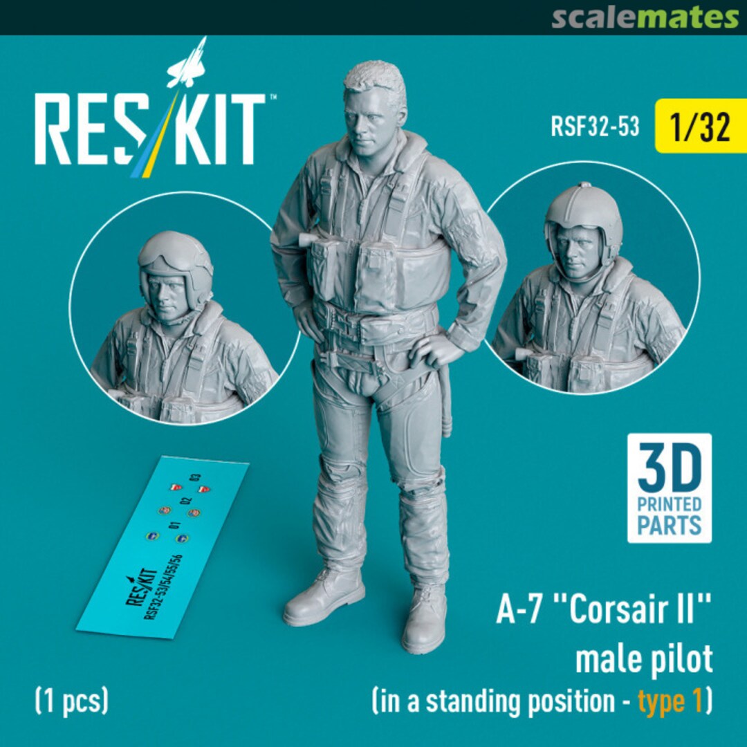 Boxart A-7 Corsair II male pilot (in a standing position - type 1) (1 pcs) RSF32-0053 ResKit