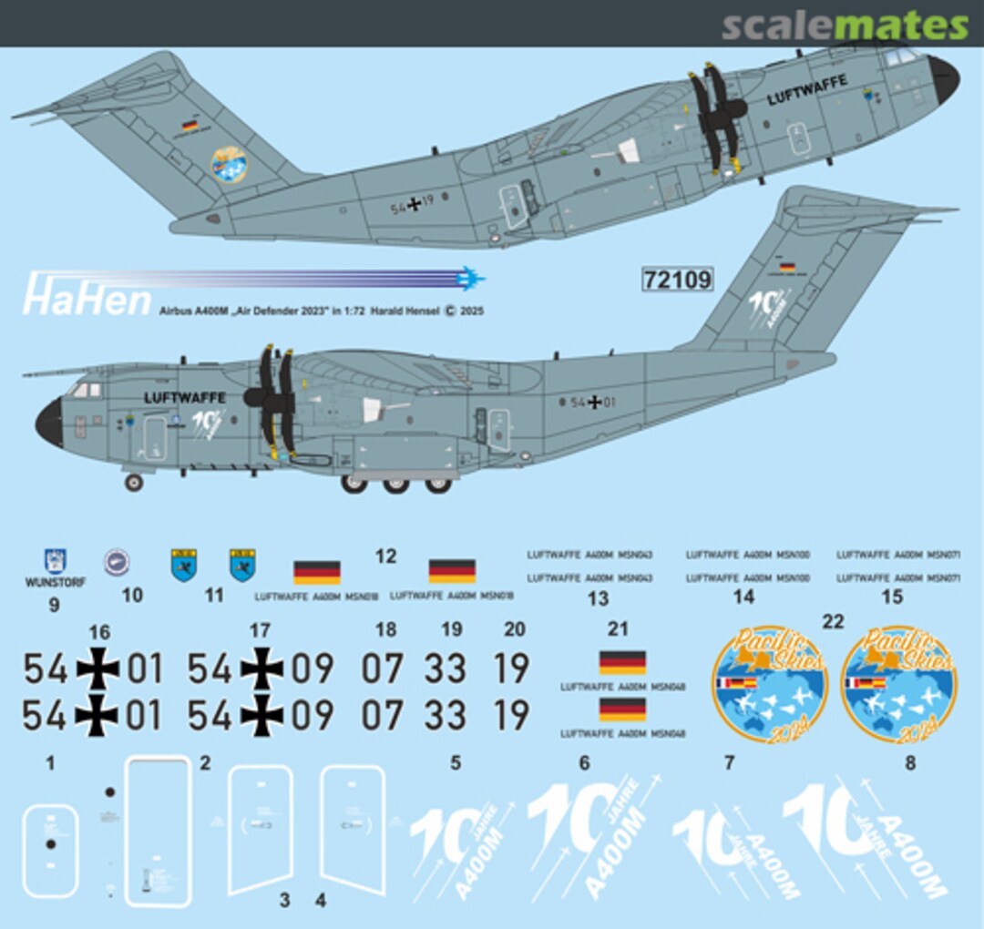 Boxart Airbus A400M „10 Jahre A400M“ und „Pacific Skies“ 72109 HaHen Boxart Airbus A400M „10 Jahre A400M“ und „Pacific Skies“ 72109 HaHen
