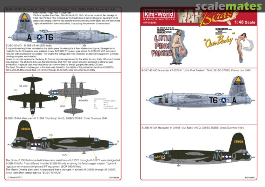 Boxart B-26B/C Marauders KW148084 Kits-World Boxart B-26B/C Marauders KW148084 Kits-World