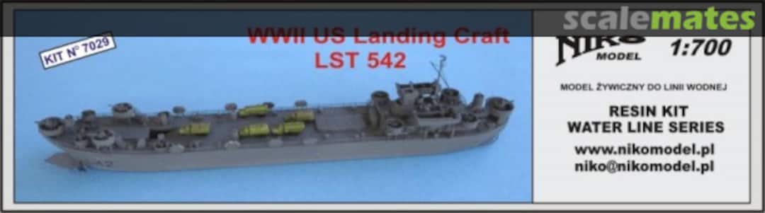 Boxart WWII Landing Craft LST 542 7029 Niko Model Boxart WWII Landing Craft LST 542 7029 Niko Model