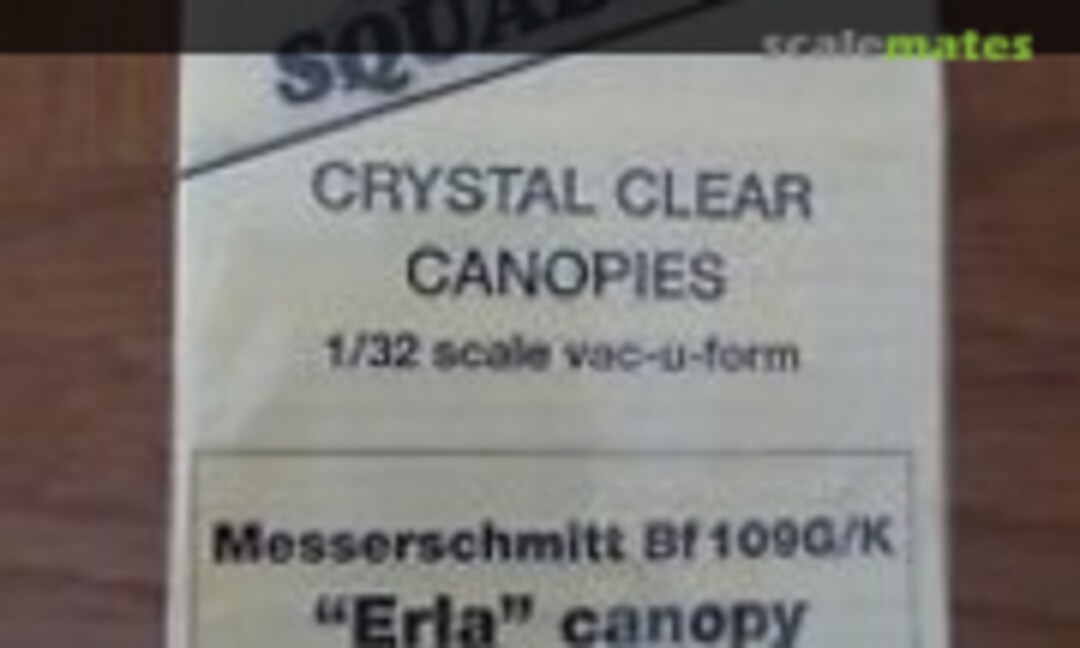 1:32 Messerschmitt Bf 109 G/K "Erla" Canopy (Squadron 9417)
