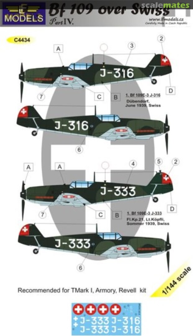 Boxart Bf 109 over Swiss C4434 LF Models