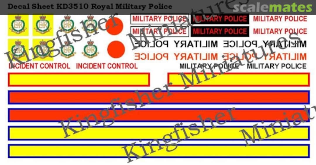 Boxart Royal Military Police Markings KD3510 Kingfisher Miniatures Boxart Royal Military Police Markings KD3510 Kingfisher Miniatures