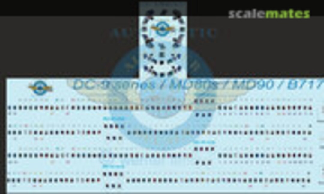 1:144 Cockpit and Cabin Windows DC-9 series / MD-80s / MD-90 / B717 (Authentic-Airliner-Decals DC-9) DC-9