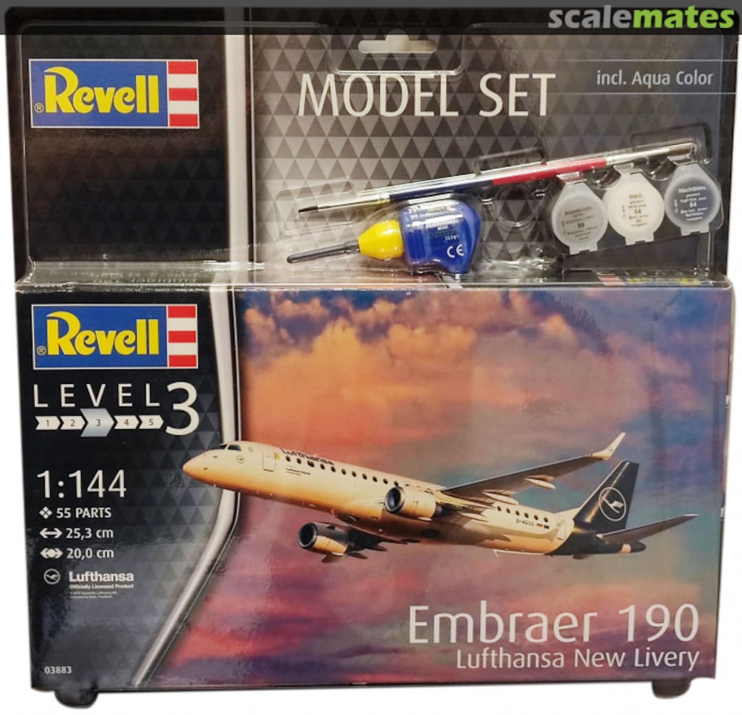 Boxart Embraer 190 `Lufthansa New Livery` 63883 Revell Boxart Embraer 190 `Lufthansa New Livery` 63883 Revell