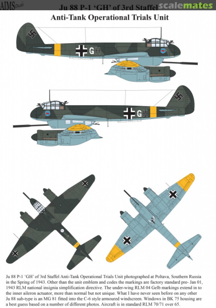 Boxart Junkers Ju-88P-1 48D039 AIMS Boxart Junkers Ju-88P-1 48D039 AIMS