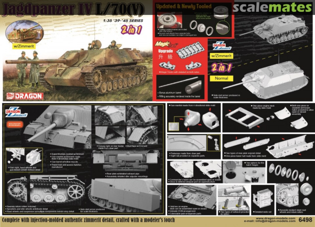 Boxart Jagdpanzer IV L/70(V) w/Zimmerit 2 in 1 6498 Dragon