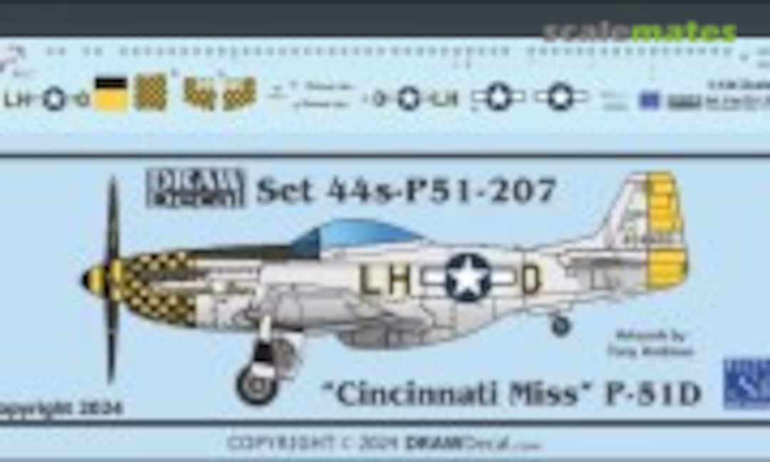 1:144 “Cincinnati Miss” P-51D (Draw Decal 44-P51-207) 44-P51-207