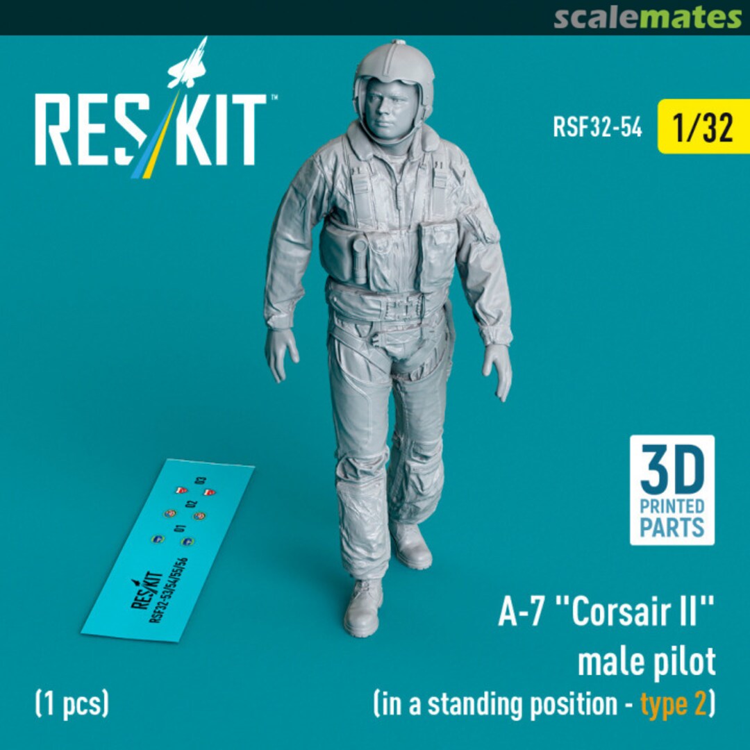 Boxart A-7 Corsair II male pilot (in a standing position - type 2) (1 pcs) RSF32-0054 ResKit Boxart A-7 Corsair II male pilot (in a standing position - type 2) (1 pcs) RSF32-0054 ResKit
